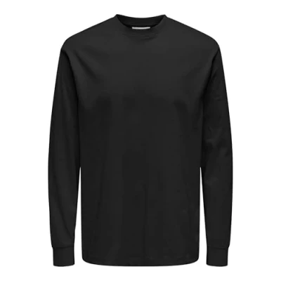 Afbeelding van Only &amp; Sons Rundhals Longsleeve, Heren, Maat: XS, Black