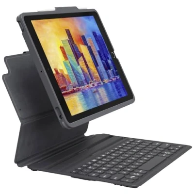 Afbeelding van Zagg Pro Keys, Duits, Apple, iPad, Zwart, Grijs, 25,9 cm (10,2 inch), Draadloos (NL, iPad 10.2 (2020)), Tablet toetsenbord, Zwart