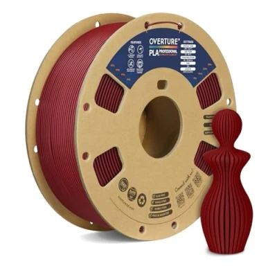 Afbeelding van OVERTURE PLA+ filament PLA Plus 1,75 mm, Toughness Enhanced rol, professionele hardheid, 1 kg filament, maatnauwkeurigheid 99% waarschijnlijkheid +/ 0,02 mm (wijn)