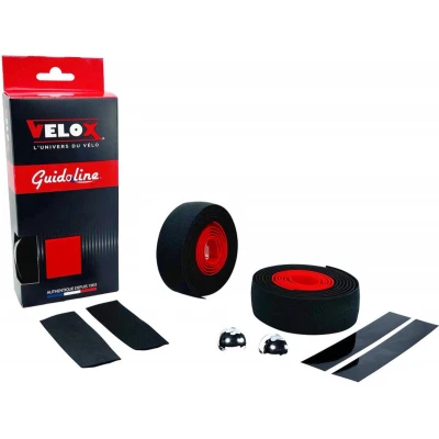 Afbeelding van Velox Stuurtape Maxi Cork Bicolor zwart/rood (2st)