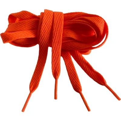 Afbeelding van Lacy Schoenveter Oranje Plat 130 cm Lang x 10 mm Breed