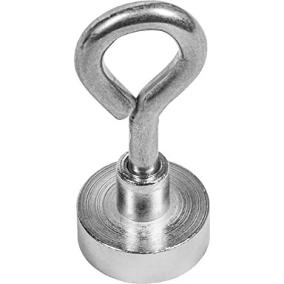 Afbeelding van Connex Neodymium potmagneet met schroefoog Ø 20 x 7 mm 1 stuk extra sterke magneet 11 kg hechtkracht voor huishouden, werkplaats en auto/powermagneet oog/magnetisch oog / DY7100016