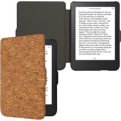 Afbeelding van kwmobile Kurken hoesje compatibel met Kobo Clara 2E Beschermende e reader Flip Cover In lichtbruin