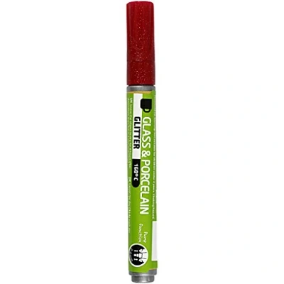 Afbeelding van Creativ Company Glasen Porseleinstift Glitter Semi Dekkend Donkerrood