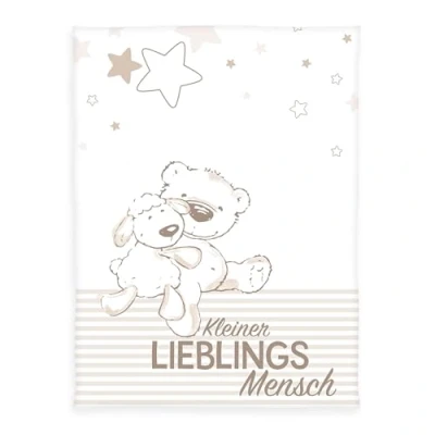 Afbeelding van Herding Babydeken Kleine favoriete persoon met teddy en schaap, knuffeldeken