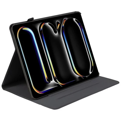 Afbeelding van iPad Pro 13 (2024) M4 Hoes: Gecko Covers Easy Click Eco Bookcase Black Kunstleder Tablet Hoezen