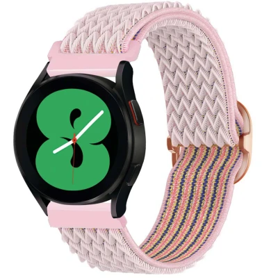 Afbeelding van Elastisch nylon bandje Universeel 20 mm aansluiting Roze iMoshion Textiel
