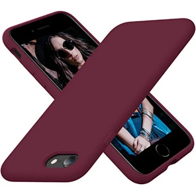 Afbeelding van Cordking iPhone SE 2020 Hoesje, 7 8 Siliconen Ultra Slank Schokbestendig Telefoonhoesje met [Zachte Microfiber Voering], 4,7 inch, Pruim