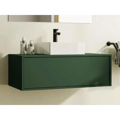 Afbeelding van Vente unique Hangend wastafelmeubel Mat groen 94 cm TEANA II L x H 32 D 47