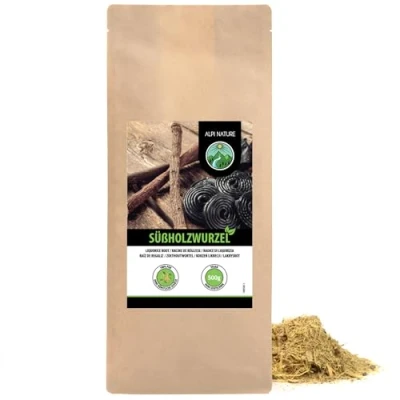Afbeelding van Gedroogde zoethoutwortel (500g), gesneden zoethoutwortel, 100% puur en natuurlijk voor de bereiding van thee