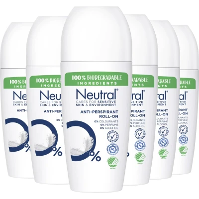 Afbeelding van Neutral Sensitive Skin Deodorant Roller 6 x 50 ml Voordeelverpakking