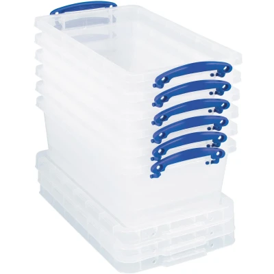 Afbeelding van Really Useful Box Opbergdoos 5,5 L, Nestbaar, Transparant