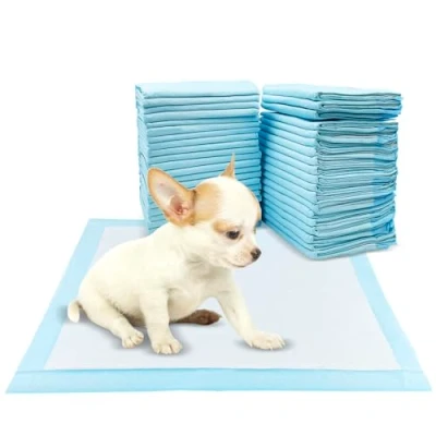 Afbeelding van Baxcdyswe 50 stuks incontinentie onderleggers, wegwerp, 45 x 60 cm, puppyonderleggers, bedonderlegger, pillenmat, training, lekvrij, 5 laags design met sneldrogend oppervlak
