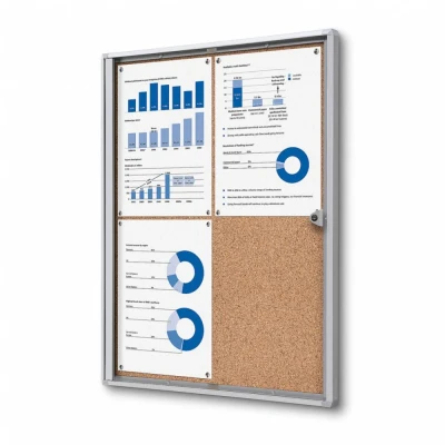 Afbeelding van Vergrendelbaar Prikbord Kurk Economy 4x A4
