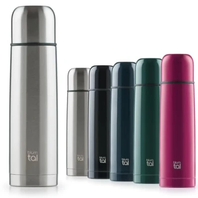Afbeelding van Blumtal Eifel thermosfles lekvrije met drinkbeker voor onderweg, isolatie van warme dranken, vaatwasmachinebestendig, roestvrij staal 350ml, RVS