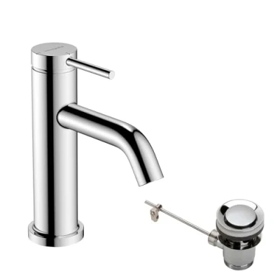 Afbeelding van Hg basin mix 80 tecturis s coolstart with pop up waste set chrome 73302000