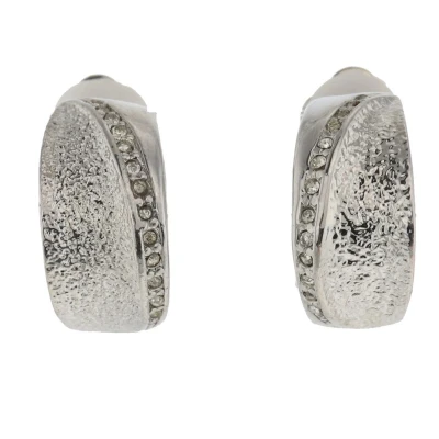 Afbeelding van Behave Clip oorbellen dames mat en glanzend zilver kleur