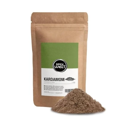 Afbeelding van Spicy Welt Gemalen Kardemom Kardemompoeder voor Bakken, Koken &amp; Specerijenmixen Zoet Kruidige Smaak 100% Natuurlijk, Zonder Additieven (100g)