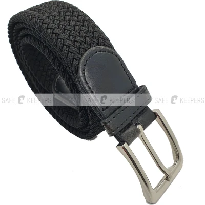 Afbeelding van Safekeepers Elastische riem Stretch Broekriem Zwart en Blauw