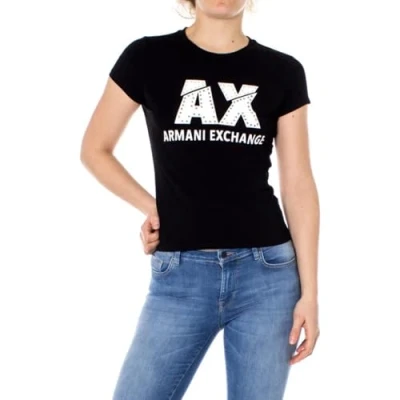Afbeelding van Armani Exchange Tshirt print, Dames, Maat: XS, Black