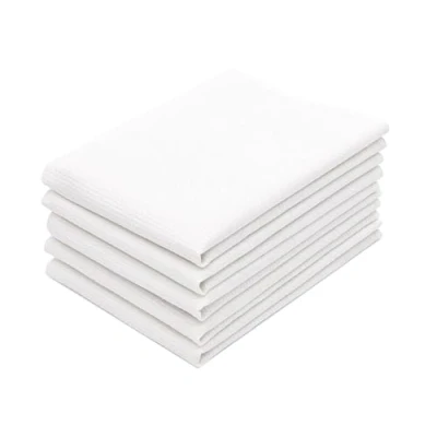 Afbeelding van ZOLLNER Set van 5 theedoeken, katoen, 50 x 75 cm, zachte en duurzame keukendoeken, wasbaar tot 95 C, wit, gastronomiekwaliteit, Oeko Tex® gecertificeerd
