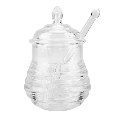 Afbeelding van Fdit Honing Jar Transparante Hive Shape met Stick Dripper Opslag Dispense 245ml
