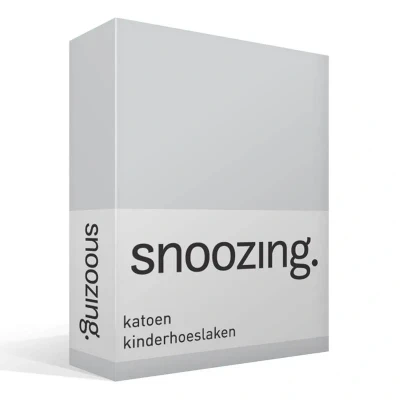 Afbeelding van Snoozing Katoen Kinderhoeslaken Wiegje 40x80 cm Grijs