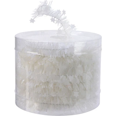 Afbeelding van lametta guirlande pvc d4l700c wit kerst Decoris