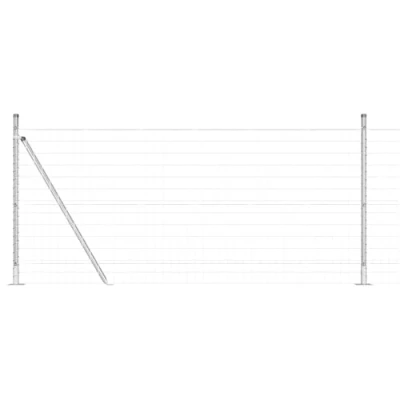 Afbeelding van vidaXL Euro Omheining met 7 Flanged Posts 1x10 m Gegalvaniseerd Staal