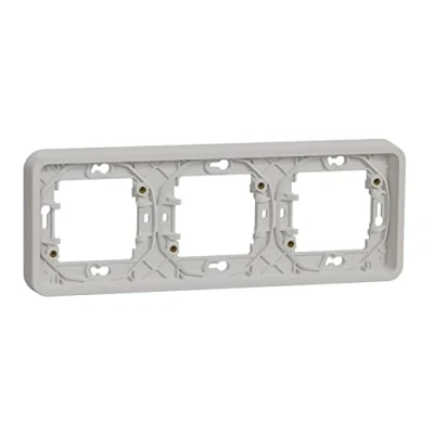 Afbeelding van Schneider electric mureva styl 3 voudig afdekraam montage hori klem schroef glans kunststof ip55 wit ral9003 mur39109