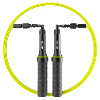 Afbeelding van Velites Earth 2.0 Gewogen springtouw voor crosstraining, boksen en fitness I (beperkte oplage), ideaal het maximaliseren van de spierinspanning, aluminium trainingstouw, zwart