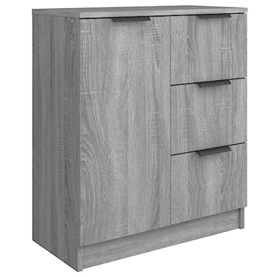 Afbeelding van vidaXL Dressoir 60x30x70 cm bewerkt hout grijs sonoma eikenkleurig, kast, opbergkast, bijzetkast, wandkast, houten opslagkast, kasten