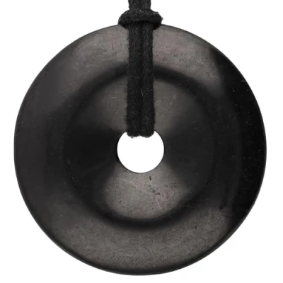 Afbeelding van Lebensquelle Plus Shungit Donut Ø 40 mm edelsteen hanger, shungit, Schungit