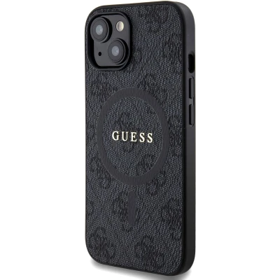 Afbeelding van Guess 4G Colored Ring Back Case (MagSafe Compatible) Apple iPhone 15 (6.1&quot;) Zwart
