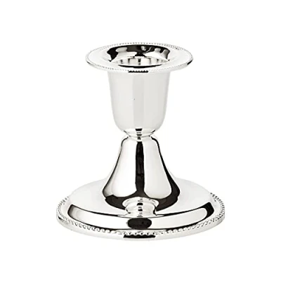 Afbeelding van EDZARD kandelaar Perla (H 7 cm) edel verzilverd voor tafeldecoratie, decoratie staafkaarsen, lange kaarsen in zilver, decoratie, beschermd tegen aanslag