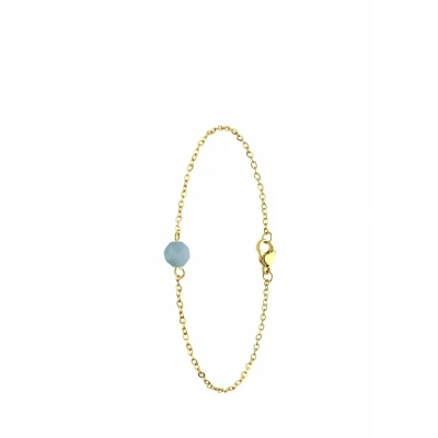 Afbeelding van Lucardi Dames Stalen goldplated Armband met amazoniet Staal Goudkleurig 20 cm