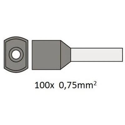 Afbeelding van Cimco dubbele adereindhuls geïsoleerd 0,75mm2 per 100