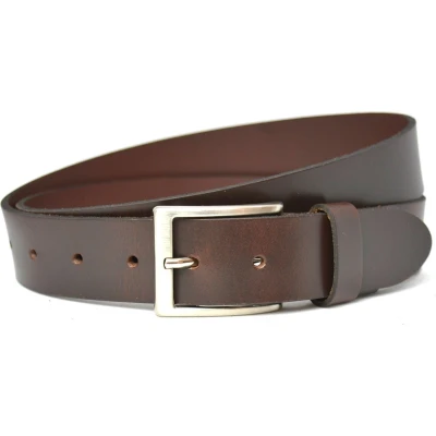 Afbeelding van Heren riem volnerf Leer Bruin 3.5 cm Breed Broekriem Nette Pantalon Maat: 105 / Totale lengte 120 Echt