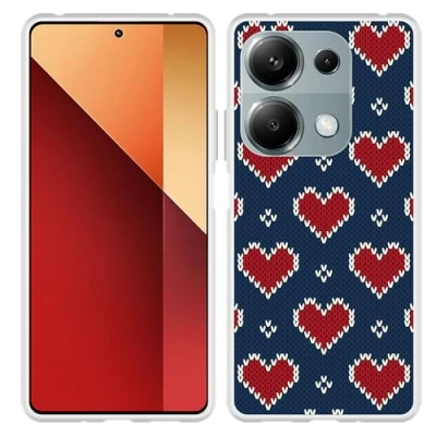 Afbeelding van Cazy Hoesje geschikt voor Xiaomi Redmi Note 13 Pro (4G) Siliconen Gebreide Hartjes