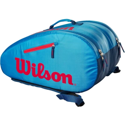 Afbeelding van Wilson Padeltas voor kinderen en jongeren, junior padeltas, maximaal 3 rackets, blauw/rood (infrarood)