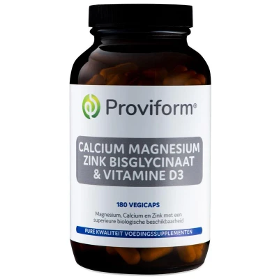 Afbeelding van Proviform Calcium Magnesium Zink Bisglycinaat &amp; D3, 180 Veg. capsules