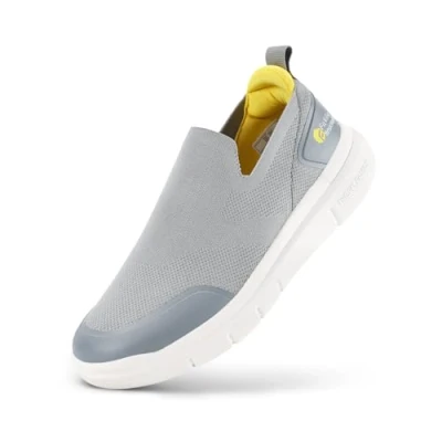 Afbeelding van FitVille Slip on Sneakers Extra Breed Lichtgewicht Herenschoenen Ademende Trainers Wandelschoenen Grijs EU 44.5 x_breed