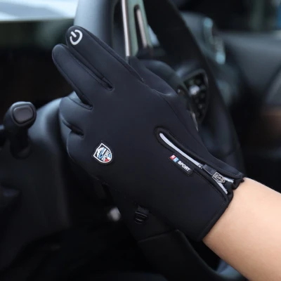 Afbeelding van Tech Fleece Handschoenen Maat L 2023 model Zwart Waterdichte Winter Handschoen Scooter / Fiets Wandelen Heren en Dames Sporthandschoen Touchscreen Sinterklaas Kerst