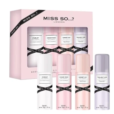 Afbeelding van Miss So...? Mini Galore Womens Perfume Mist Gift Set 4x50ml