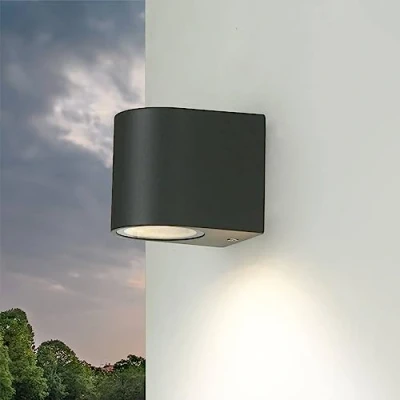 Afbeelding van Design buitenspot &quot;Aalborg&quot; in antraciet GU10 IP44 buitenlamp wandlamp neer voor huis tuin erf