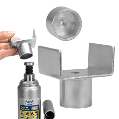 Afbeelding van alca U vormige metalen adapterbeugel past op hydraulische flessenkrik, liftende ondersteuning voor caravans camping 430810