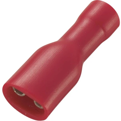 Afbeelding van TRU COMPONENTS 1565179 Platte stekker (female) Insteekbreedte: 4.8 mm Insteekdikte: 0.8 180 Volledig geïsoleerd Rood 50 stuk(s)