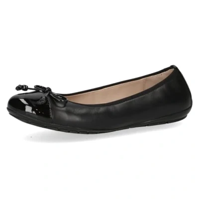 Afbeelding van CAPRICE Damesballerina&#039;s van leer met lak, Black Com., 39 EU