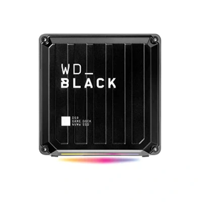Afbeelding van WD_BLACK D50 Game Dock NVMe SSD 1 TB externe (Thunderbolt 3, DisplayPort 1.4, USB C, A, aanpasbare RGB verlichting, leessnelheid tot 3000 MB/s, schrijfsnelheid 2500 MB/s ) Zwart