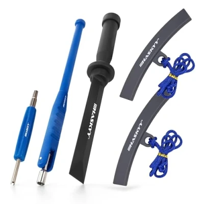 Afbeelding van Bandenmontageaccessoires, gereedschap, plakgewichten, schraper, ventieltrekker, velgenbeschermer, velgenbescherming, balanceringstang (zonder tang)